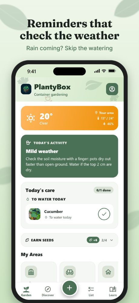 Home with weather and today's care